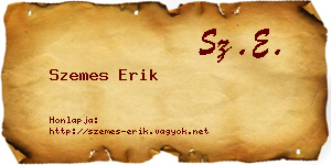 Szemes Erik névjegykártya