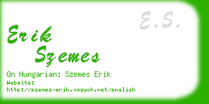 erik szemes business card